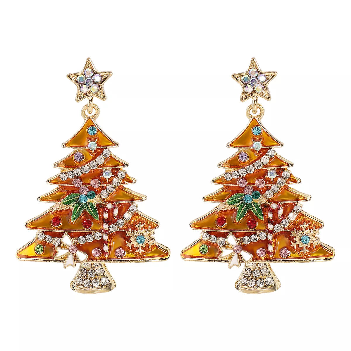 Trendsi Yellow / onesize Christmas Tree Dangle Earrings