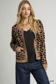 Umgee LATTE / S Umgee Leopard Print Button-Down Cardigan