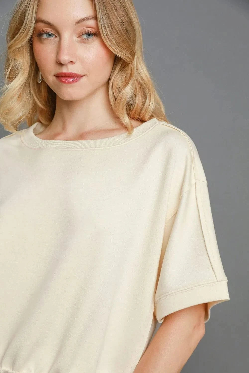 Umgee Sweatshirts & Hoodies Umgee Full Size Lightweight Cropped Sweatshirt Plus Size