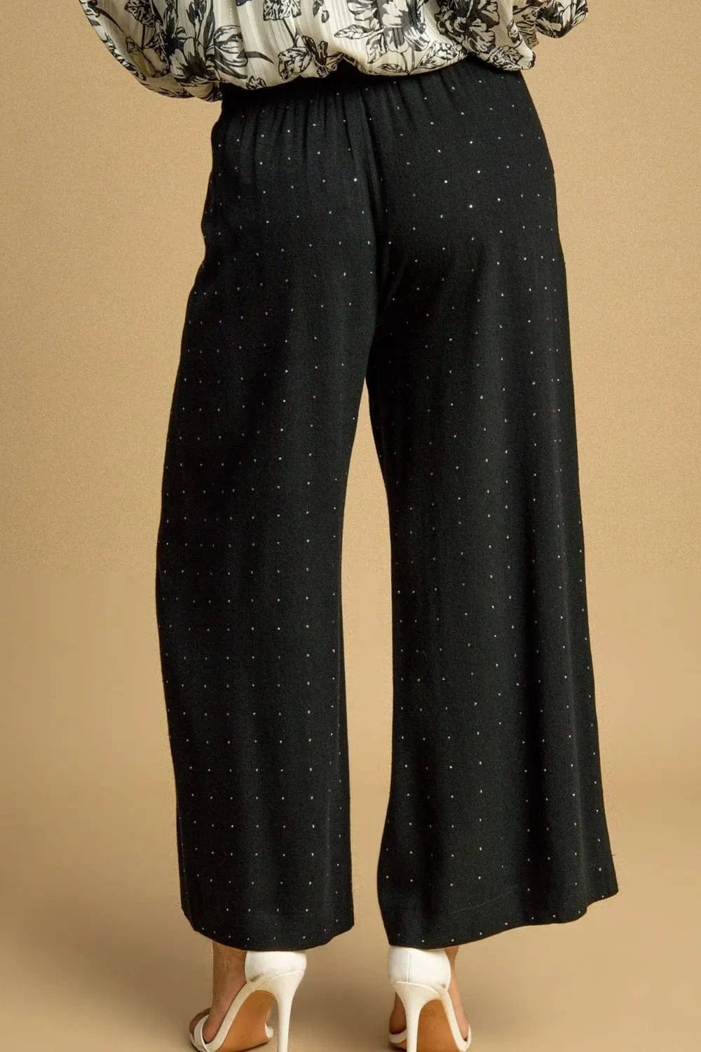 Umgee Umgee Full Size High Waisted Embellished Linen Pants Plus Size