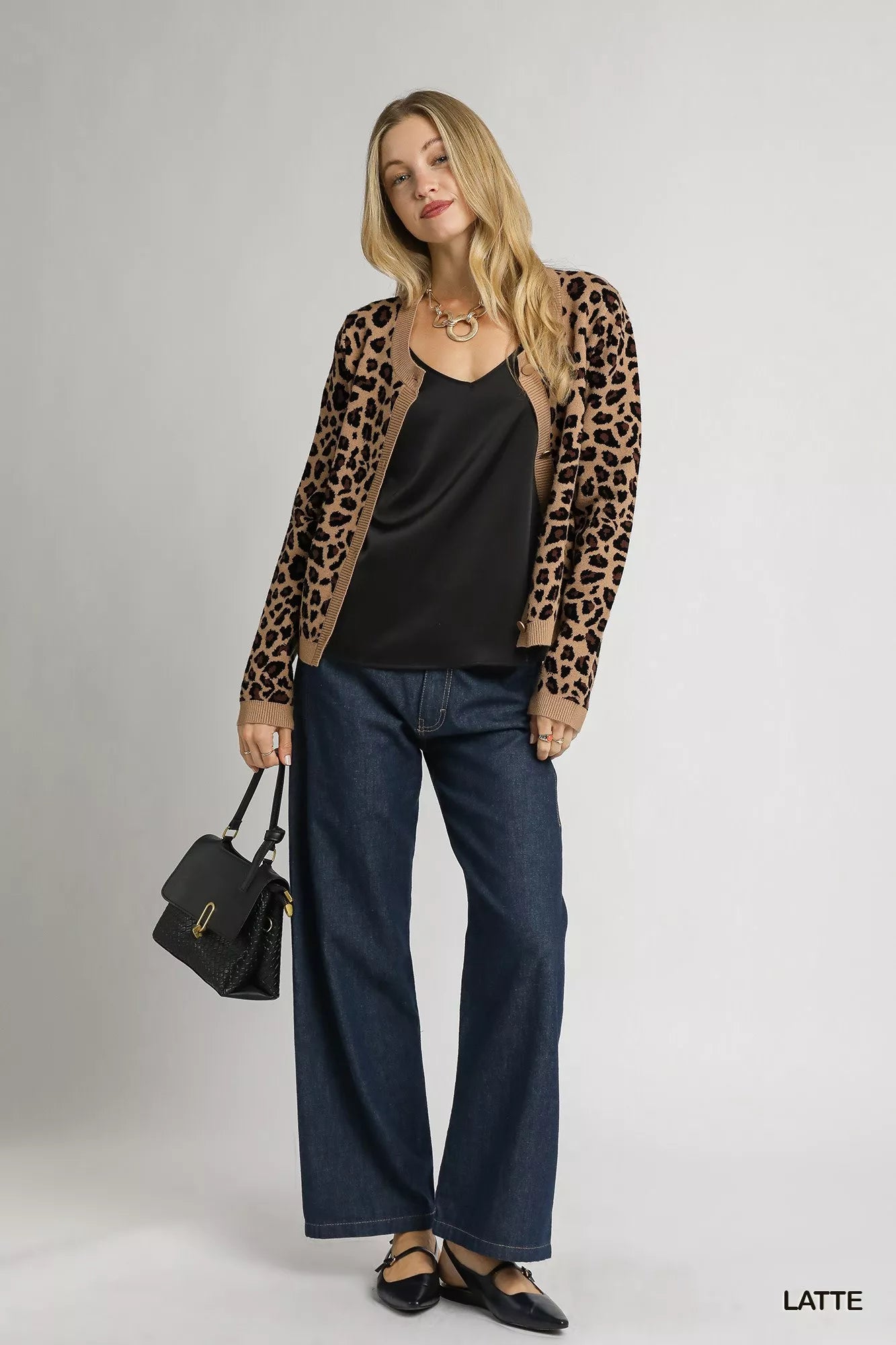 Umgee Umgee Leopard Print Button-Down Cardigan