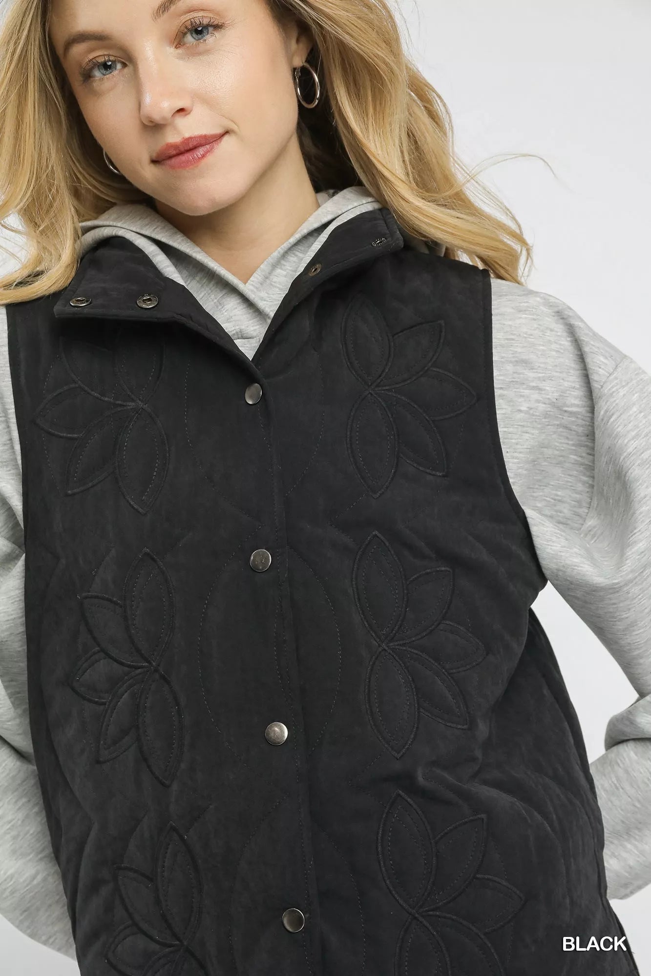 Umgee Umgee Quilted Embroidered Vest
