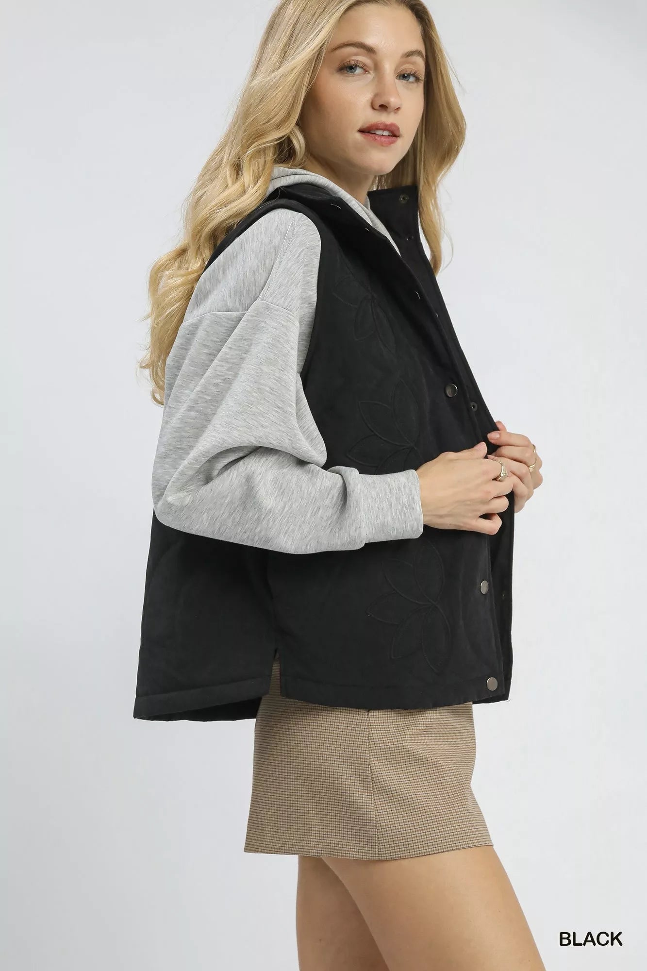 Umgee Umgee Quilted Embroidered Vest