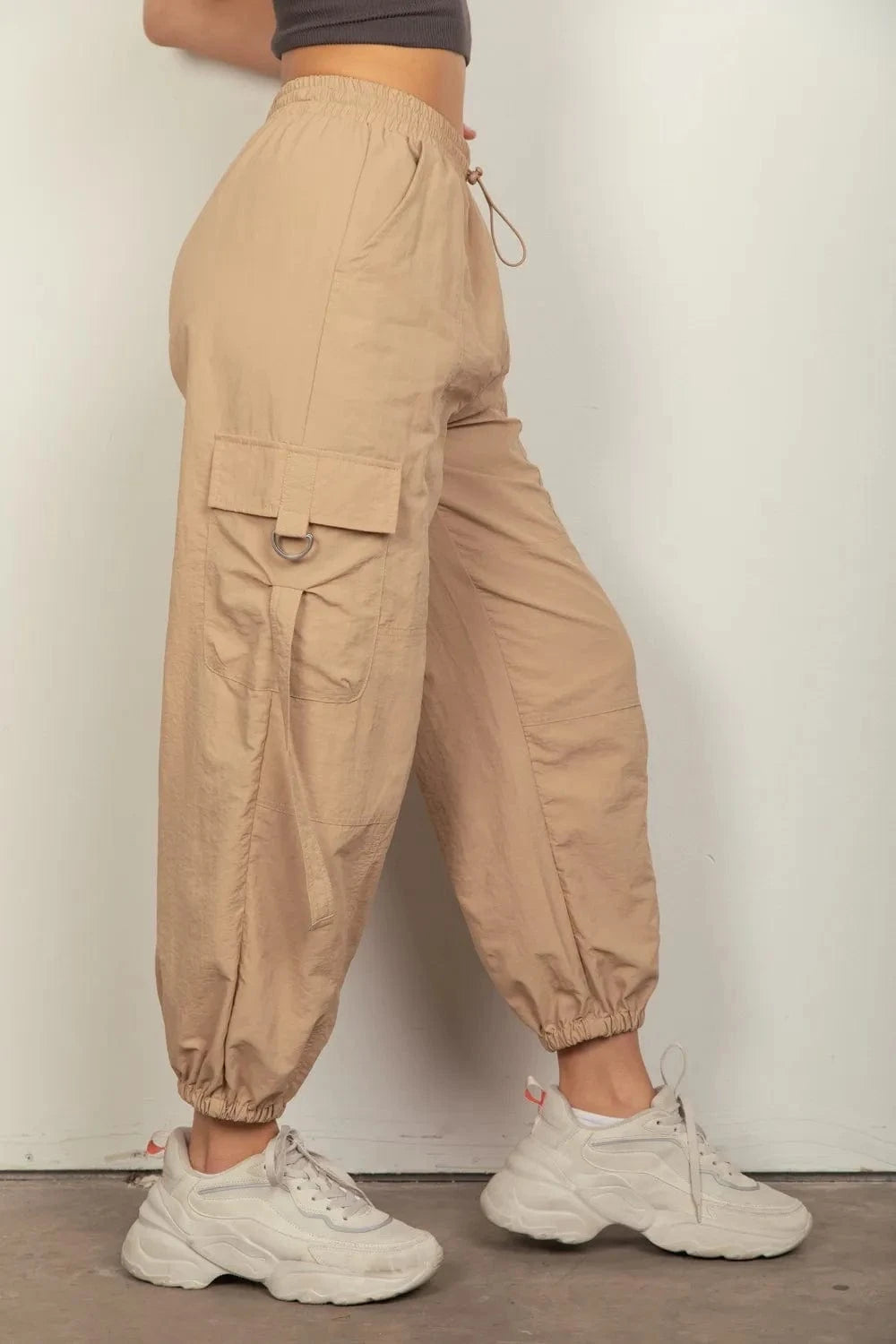 Very J VERY J Elastic Waist Woven Cargo Pants