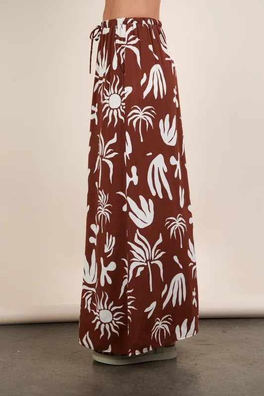 Very J VERY J Printed Resort Midi Skirt