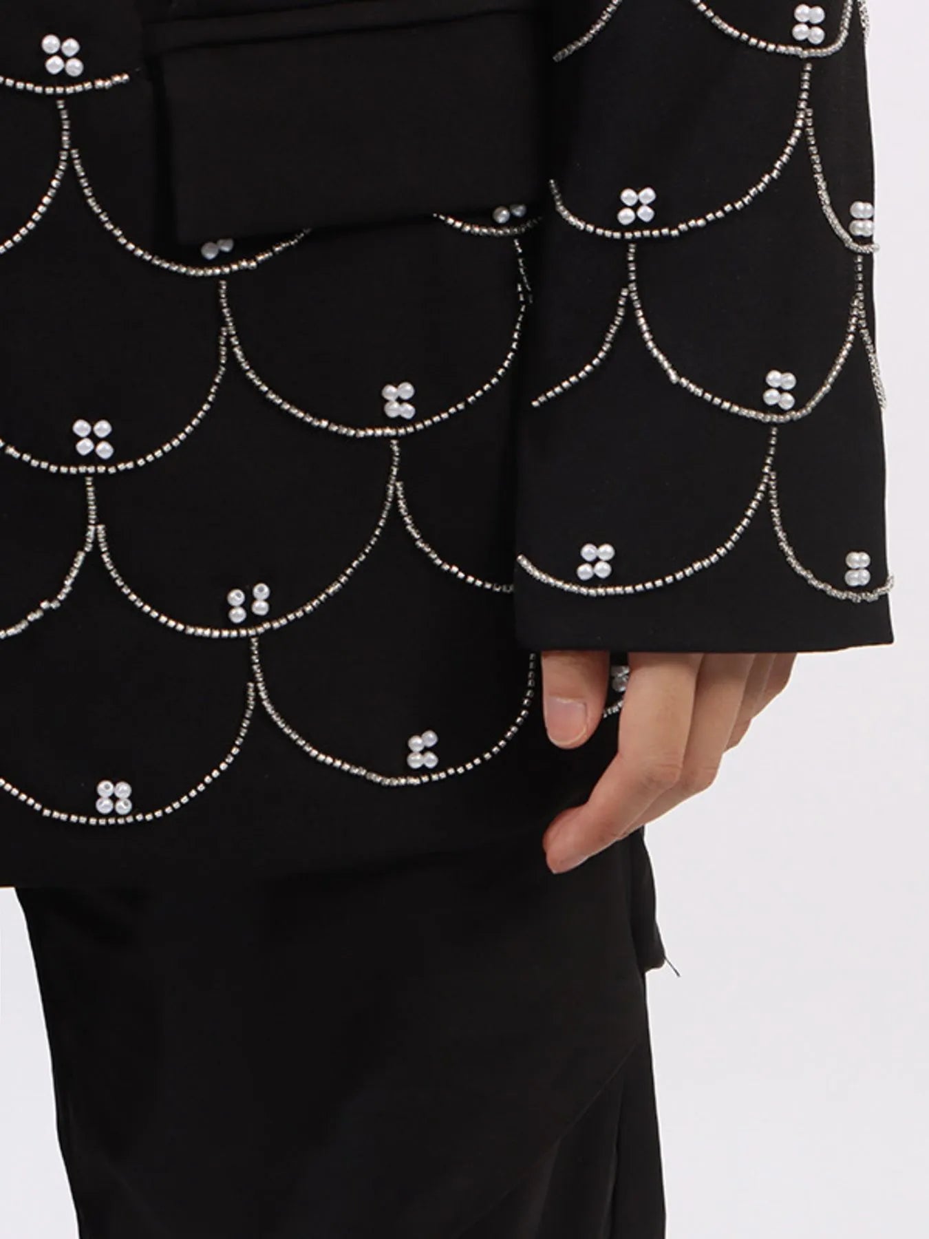 Vibrant Blazers Pearl Detail Long Sleeve Blazer