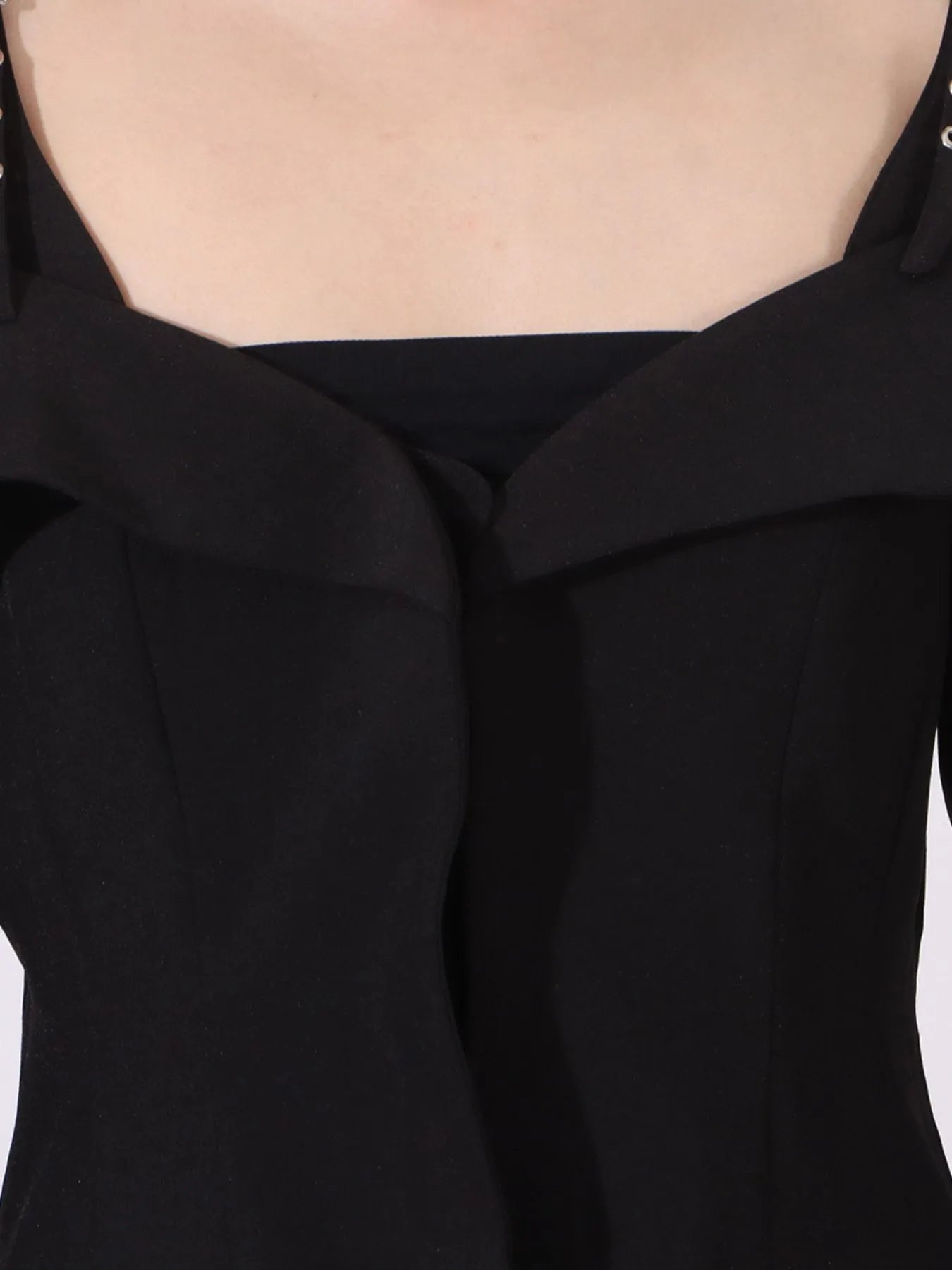 Vibrant Blazers Ruffled Cold Shoulder Long Sleeve Outerwear