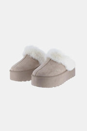 Weeboo Sneakers Weeboo Thick Bottom Fur Trim Snow Slippers
