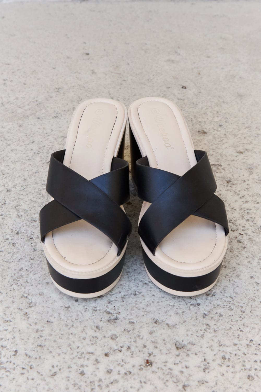 Weeboo Weeboo Cherish The Moments Contrast Platform Sandals in Black
