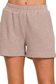 Zenana ASH MOCHA / S Zenana Cotton Slub Shorts