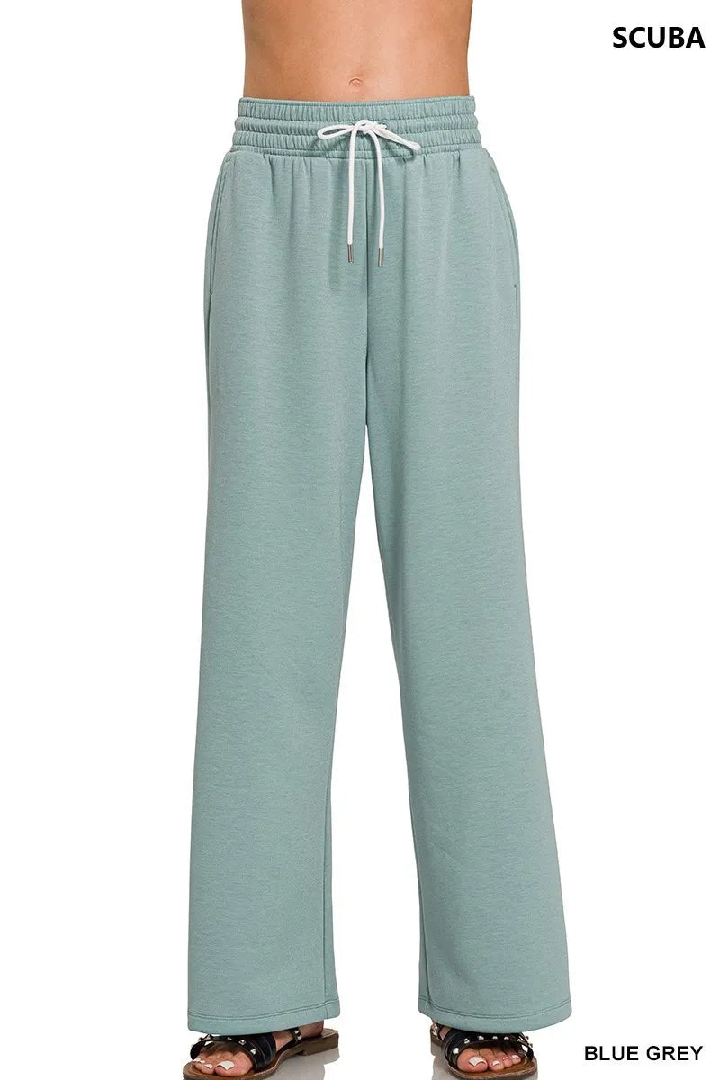 Zenana BLUE GREY / S Zenana Scuba Drawstring Pants