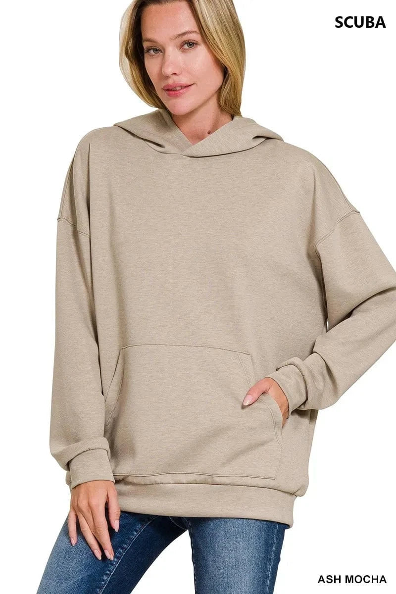 Zenana Sweatshirts & Hoodies Zenana Oversized Scuba Hoodie with Kangaroo Pocket