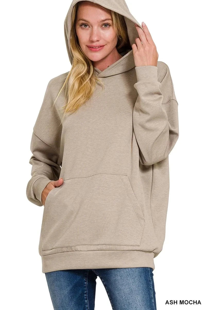 Zenana Sweatshirts & Hoodies Zenana Oversized Scuba Hoodie with Kangaroo Pocket