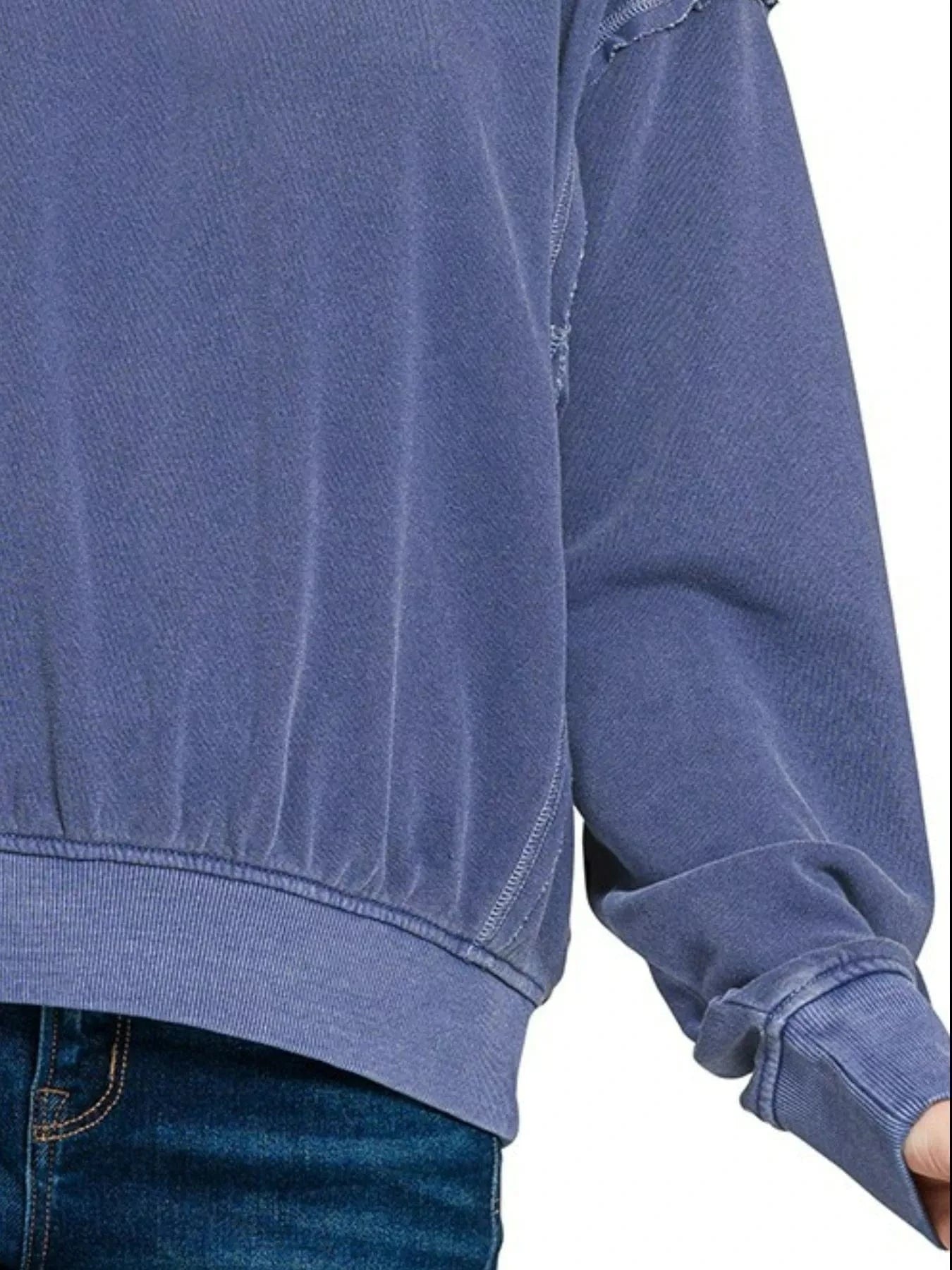 Zenana Sweatshirts & Hoodies Zenana Soft Fleece Pigment Dye Round Neck Pullover
