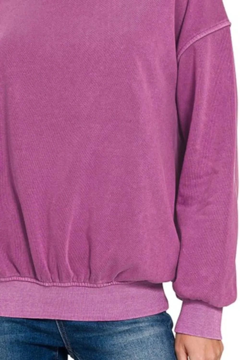 Zenana Sweatshirts & Hoodies Zenana Soft Fleece Pigment Dye Round-neck Sweatshirts
