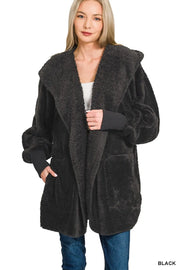 Zenana Zenana Hooded Faux Fur Jacket – Oversized Cozy Outerwear
