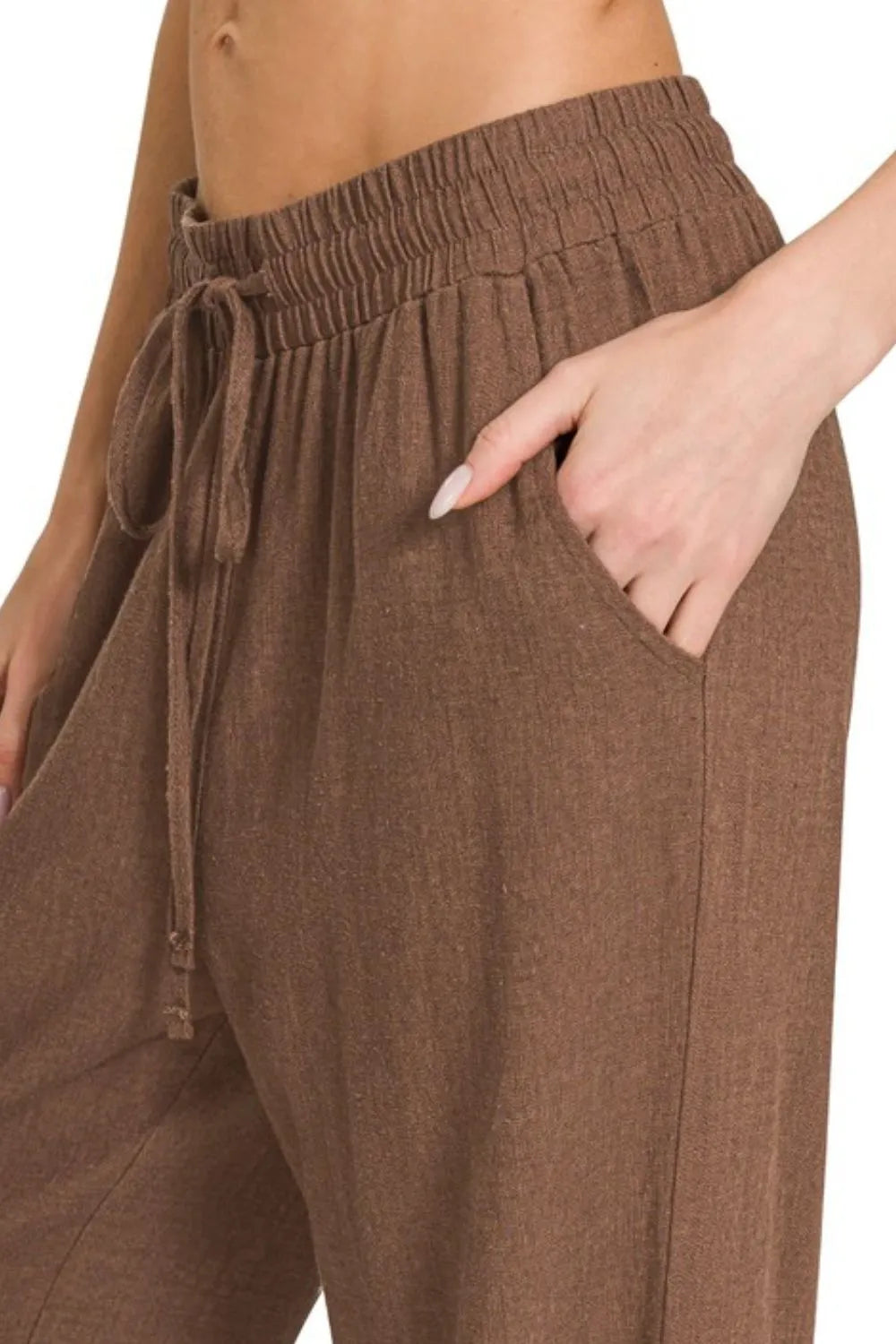 Zenana Zenana Linen Drawstring Pants