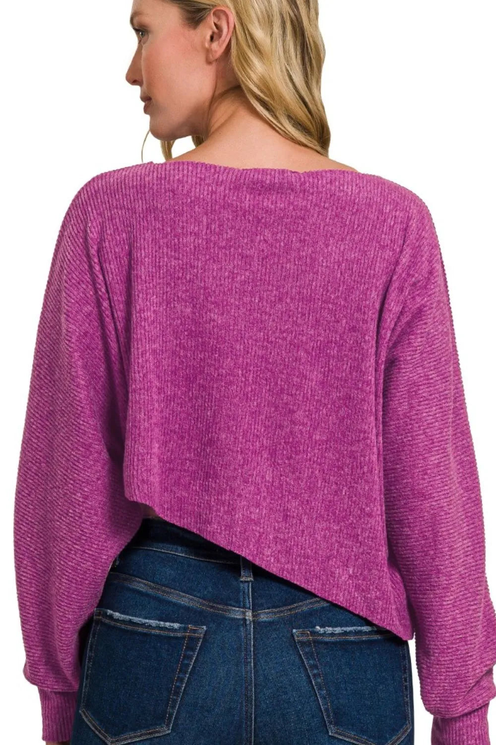 Zenana Zenana Ribbed Asymmetric Hem and Sleeve Top & Skirt Set