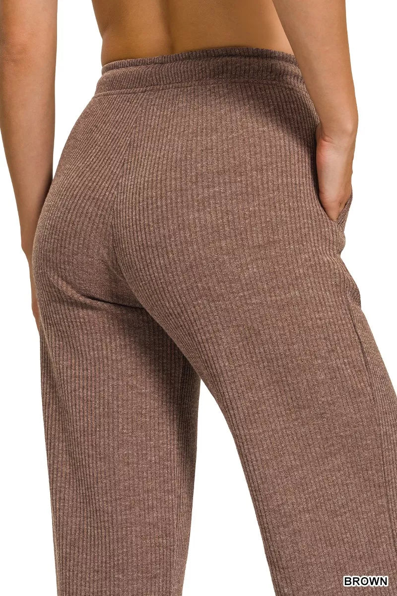 Zenana Zenana Ribbed Drawstring Lounge Pants