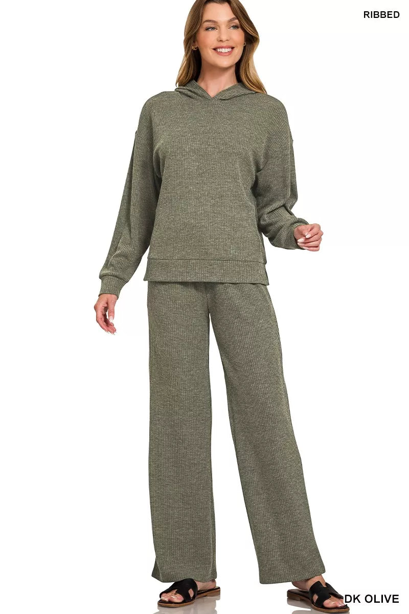 Zenana Zenana Ribbed Drawstring Lounge Pants