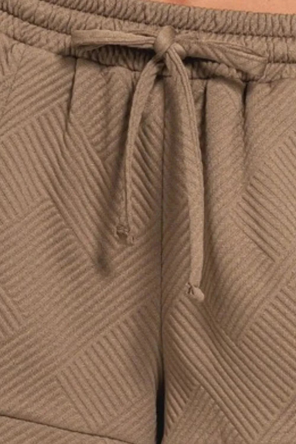 Zenana Zenana Textured Knit Jacquard Drawstring Shorts